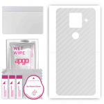 apgo Protective Skin Sticker for the back compatible with Sharp Aquos Sense4 Plus, Wrap Film, Foil, Vinyl - Pattern Transparent Carbon