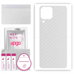 apgo Protective Skin Sticker for the back compatible with Samsung Galaxy F62, Wrap Film, Foil, Vinyl - Pattern Transparent Carbon