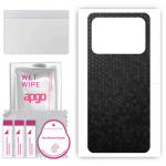 apgo Protective Skin Sticker for the back compatible with Xiaomi Mi 11 Ultra, Wrap Film, Foil, Vinyl - Pattern Black Honeycomb