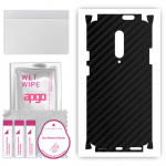 apgo Protective Skin Sticker for the back+sides compatible with OnePlus 7 Pro, Full Wrap Film, Foil, Vinyl - Pattern Carbon Black