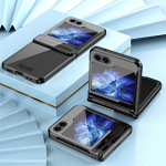Moodne &uuml;li&otilde;huke plaaditud hingedega telefoni&uuml;mbris Samsung Galaxy Z Flip 5 5G &uuml;mbrisele, kaamera kaitsekate P&otilde;rutuskindel Coque Fundas For Z Flip 5