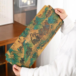 Kahepoolne retro teematt veekindel Zen kuiv pruulimine &uuml;he inimese teer&auml;tik riidest matt laualipp teetseremoonia tarvikud 1PCS6(18CMx48CM)