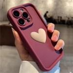 Armas INS 3D Love Heart silikoonist telefoni&uuml;mbris iPhone'ile 11 12 13 14 15 Pro Max XS XR 7 8 Plus SE 2020 p&otilde;rutuskindel kommikate iPhone SE（2020） pruun