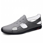 Luksuslik kaubam&auml;rk ehtsast nahast meeste sandaalid mokassiinid meeste &auml;rikleit sandaalid k&auml;sitsi valmistatud nahast kingad meeste sandaalid 37 must