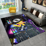 3D-DJ-muusikaekraani klaviatuuriala vaip, vaibavaip elutoa diivani uksematt koridori sisekujunduseks, sportjooga libisemiskindel p&otilde;randamatt 120x160cm(47x62in)