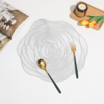 Rose S&ouml;&ouml;gimatt American Light Luxury Hot Gold Cup Mat PVC Pehme Dekoratiivne lauamatt S&ouml;&ouml;gitaldriku matt kuld