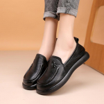Retro Loafers Ehtsast nahast Naiste Lamedad jalan&otilde;ud Kandiline varbaosa Pehme tallaga &uuml;hev&auml;rvilised libisevad kingad 40 must