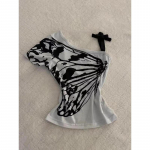 Suvised v&otilde;ltsingud, kaks t&uuml;kki, p&auml;itsed sidemega Vintage T-s&auml;rgid, Y2k esteetilised &otilde;hukesed k&auml;rbitud topid naiste grunge printiga Harajuku vabaaja seksikas s&auml;rk XL lilla/must