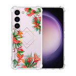 Samsung Galaxy S24 Ultra &uuml;mbris Airbag TPU maalitud liblikate ja lilledega - Ideaalne sobivus S24