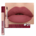 HelloKiss Sexy Nude Matte Huuleglasuur Dark Lava Tone Veekindel kiiresti kuivav huulepulk Soe ja pingul huulepulk, mis on nahatooni l&auml;hedal 01#