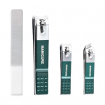 Yousheng 4 tk roostevabast terasest k&uuml;&uuml;nek&auml;&auml;ride komplekt pritsmevastase disainiga hoiukarbiga Lihtne kasutada manik&uuml;&uuml;ri pedik&uuml;&uuml;ri komplekt jalgade hooldamiseks k&uuml;&uuml;nte hooldamiseks Sets