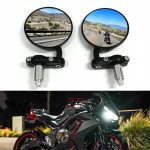 2tk Mootorratta modifikatsioon tagurpidi tahavaatepeegel 22mm juhtraud must helkur Juhtraud tahavaatepeeglid tarvikud pack of 2 must