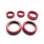 Auto keskkonsooli kliimaseadme helitugevuse nupp Nupu ringikujuline kate Auto kliimaseadme l&uuml;litite nupu nupp Trimmikate punane