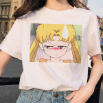 Sailor Moon 90s Naljakas T-s&auml;rk Harajuku Riided T-s&auml;rk Esteetiline Cat Anime Unisex Armas FeUnisex T L