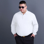 8XL &uuml;lisuur meeste vabaaja rev&auml;&auml;riga pikkade varrukatega s&auml;rk Rinnataskuga T&ouml;&ouml; Ametlik Sotsiaalne polos&auml;rk 8XL valge