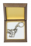 Dobermann, Doberman Pinscher, Dobie I - Silver-plated key ring with a dog in a gift box, handbag decoration, backpack pendant by Art-Dog brand