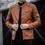 S&uuml;gis- ja talvine meeste vabaaja nahktagi Meeste vedurjakk Korea versioon Lihtne noorte meeste Pu-nahkjakk &otilde;huke samet M must