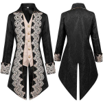 Moodne retrokost&uuml;&uuml;m Meeste pikk p&auml;&auml;sukesega mantel Riietus Keskaegne renessanss Halloweeni cosplay kost&uuml;&uuml;m Smoking Halloweeni peoks XXXXL must