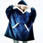 Talvised pusad Naiste Pusa, Meeste Pullover Fliisist hiiglaslik teleritekk pikkade flanellvarrukatega one size sinine