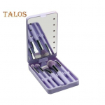 1 komplekt meigipintsel LED Mirror Box jumestuspulber lahtine puuder, ninav&auml;rv, kosmeetiline pintsel, kaasaskantav reisimine naiste t&uuml;drukute meigit&ouml;&ouml;riistad lilla