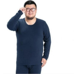 Talvine meeste 7XL soe termopesu, meeste vaba elastsusega &uuml;hev&auml;rviliste toppide ja p&uuml;kste komplekt 6XL tumesinine v&auml;rv
