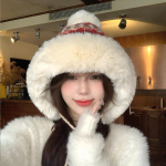 Naiste s&uuml;gistalvine soe paks k&otilde;rvakaitse m&uuml;ts K&uuml;lm pehme sametine juuksepall &otilde;ues kootud pommim&uuml;tsike armsad lei Feng m&uuml;tsid One Size sinine