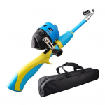 1 komplekt 1,3M kalastuskepikomplekt rulliga, lant, tangid, k&auml;ekott, miniatuurne teleskoopiline l&uuml;hike A sinine