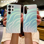 KEYSION Gradient Wave Pattern &uuml;mbris Samsung S24 Ultra 5G S23+ S22 S21 FE Matt p&otilde;rutuskindel telefoni kaas Galaxy Note20 Ultra jaoks for Note 20 Ultra mitmev&auml;rviline