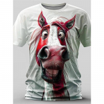 2024. aasta uus mood Animal Horse 3D-prindiga T-s&auml;rk meestele, naiste vabaaja l&uuml;hikeste varrukatega T-s&auml;rk, laste t&auml;navar&otilde;ivad, naljakad graafilised T-s&auml;rgid S