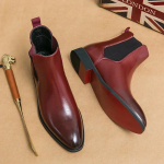 Veinpunased Meeste Chelsea Boots Flock &Uuml;mmarguse varbaga &auml;risaapad madala kontsaga meestele Slip on Men Boots Bots Pour Hommes 2024 41