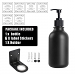 500ml Plastikust Matt Must Seebidosaator Korduvt&auml;idetav Pudel Siltidega &Scaron;ampooni Palsami N&otilde;udepesuvahendi Kehapesuvahendi jaoks Type 5