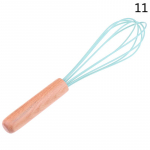 Silikoonist k&ouml;&ouml;giriistade komplekt bambusest puidust k&auml;epidemetega toiduvalmistamise t&ouml;&ouml;riistad 11