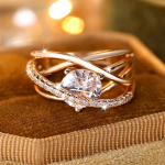 Peen rist&otilde;&otilde;nes valge tsirkoon s&otilde;rmused naistele pruudi pulma s&otilde;rmused l&auml;ikiva kullav&auml;rvi CZ moeehted 6 kuld