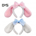 2 tk T&uuml;drukute peapaelad pitsiga Bowknot Pl&uuml;&uuml;sist looma pikad k&otilde;rvad Decor Peapaela kost&uuml;&uuml;m J&otilde;ulupidude kohevad juuksed Aksessuaarid valge/roosa