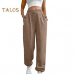 Naiste dressip&uuml;ksid, k&otilde;rge v&ouml;&ouml;kohaga, lahtised spordip&uuml;ksid taskutega Crossover Joggers Sportlikud p&uuml;ksid mugavad treeningp&uuml;ksid S valge