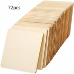 72 tk 7,5 x 7,5 cm viimistlemata ruudukujulised puidul&otilde;igud t&uuml;hjad k&auml;sit&ouml;&ouml;d, 3 x 3 tolli, alusalustele maalimine, fotode rekvisiidid ja kaunistused helekollane v&auml;rv