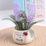 3 tk Kunstlik roheline taim pottides auto Bonsai Lavendli lilletaim peoks kodu &ouml;&ouml;kapi kapi kaunistuseks mini lillepotis roosa