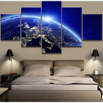 Moodsad dekoratiivsed pildid l&otilde;uendil, seinamaalijad, kosmos, maa, kodu, elutoa kaunistused, tarvikud, 5 tk XLarge Size Unframed Canvas