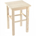 KADAX Taboret Drewniany Kuchenny Stołek Krzesło 43,5cm Solidny Naturalny