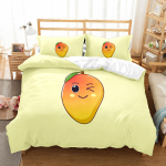 Mango tekikott komplekt V&auml;rske puuvilja muster Tekikott Lastele Teismelistele T&auml;iskasvanutele Voodipesu komplekt King Queen Twin suurus Padjap&uuml;&uuml;ridega EU single(135x200cm)