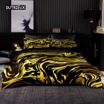 Tekstuuriga must kuldse lillemustriga tekikott voodipesu padjap&uuml;&uuml;rid premium must t&auml;iskasvanutele meestele naistele kingitused magamistoa kaunistus 140x200cm 3pcs