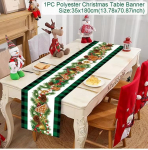 J&otilde;ululaudlina H&auml;id j&otilde;ule Kaunistused koju 2024 J&otilde;ululaualipp Kate Navidad Noel Kingitus Uue aasta laudlina 35*180cm valge