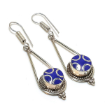Natural Lapis Lazuli Gemstone Handmade Jewelry Earring 2.40 n4g95