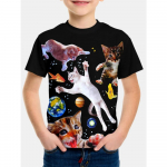 Lasteriided T&uuml;drukutele Poistele T-s&auml;rk L&uuml;hikeste varrukatega Laste T-s&auml;rk Lastele Suveriided 3D Kasside tr&uuml;kk Multifilm vabaaja lasteriided 150