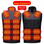 Unisex nutikas v&auml;rvide sobitusega soojendusega vest 21 tsooni p&uuml;sitemperatuuri kontrolliga XL hall v&auml;rv/must