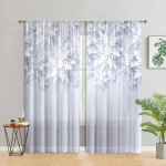 2 t&uuml;kki, J&otilde;ulud 3D paberl&otilde;iked lumehelbe kardinad - 30% varjutus - sobib elutuppa, magamistuppa, k&ouml;&ouml;ki, kodu kaunistamiseks W150CM H166CM&Rod pocket valge