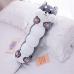 80/100 cm Armas pehme j&auml;nes, p&otilde;rsa husky Caterpillar pl&uuml;&uuml;s suur pikk padja t&auml;idisega loomam&auml;nguasjad ussnukk lastele s&uuml;nnip&auml;evakingitus 80cm