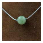 Pierres et Min&eacute;raux. Collier 1 perle Jade 8 mm Chaine en acier inoxydable.