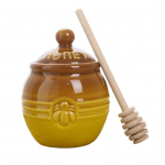 350ml Keraamiline Mesi Purk Talumaja Mesi Pott Puidust Mesi Lusikaga Retro Mesi Dispenser K&ouml;&ouml;gi Dekoratsioon Emadep&auml;evaks Naise Kingitus 350ml