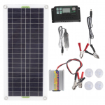 12V kuni 220V 30W p&auml;ikesepaneel 220W p&auml;ikesemuundur Akulaadija komplekt telkimiseks matkamiseks